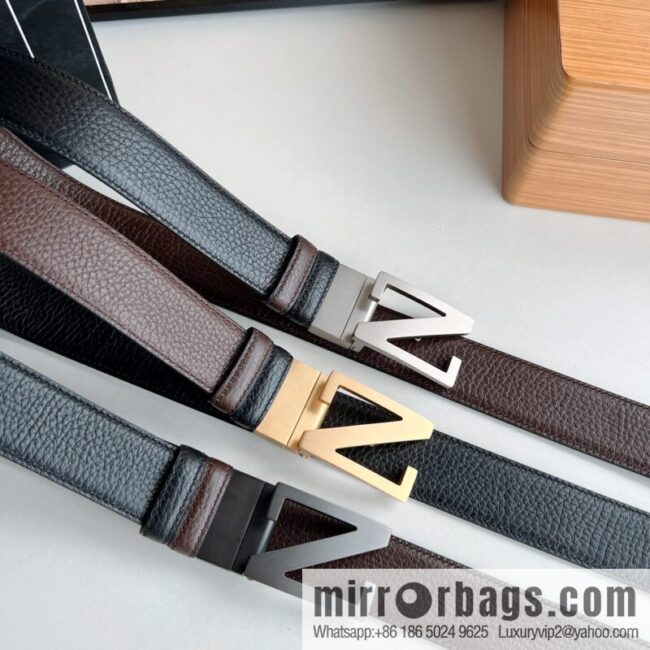 Zegna ZEGNA Boutique Logo Belt Buckle Men\'s 3.5cm Belt
