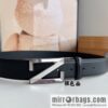 Zegna, double-sided first-layer cowhide sheepskin texture belt men 3.5cm