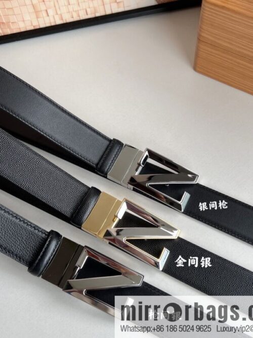 Zegna, double-sided first-layer cowhide sheepskin texture belt men 3.5cm