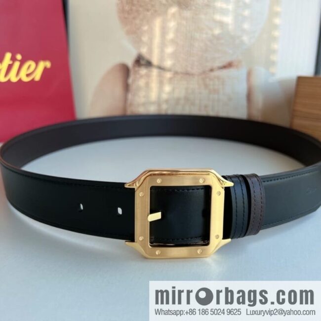 Cartier, textured cowhide double-sided men\'s belt