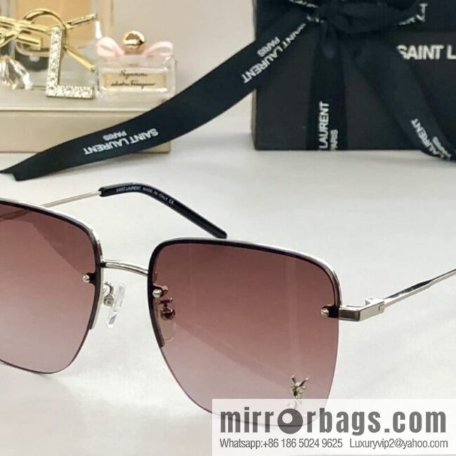 SAINT LAURENT Saint Laurent half-frame unisex sunglasses