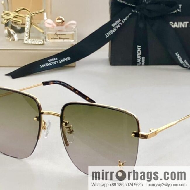 SAINT LAURENT Saint Laurent half-frame unisex sunglasses