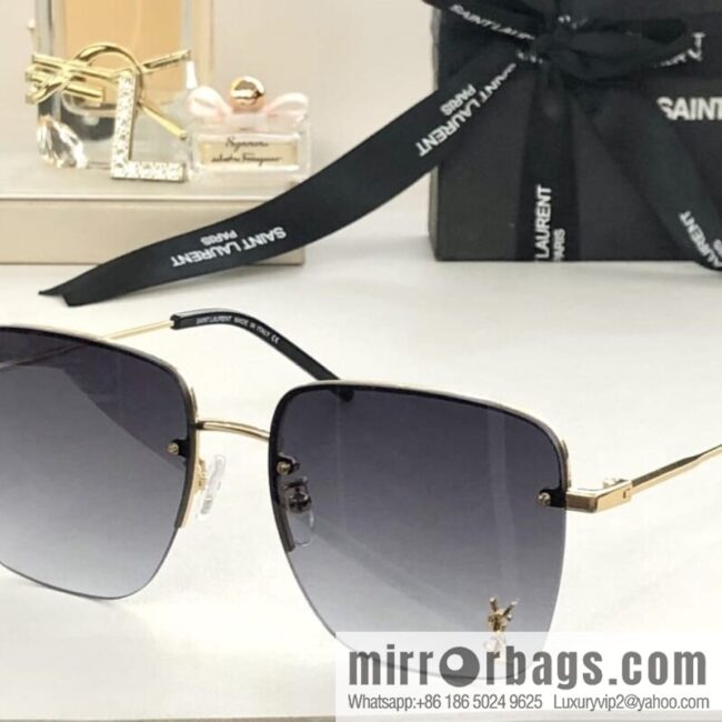 SAINT LAURENT Saint Laurent half-frame unisex sunglasses