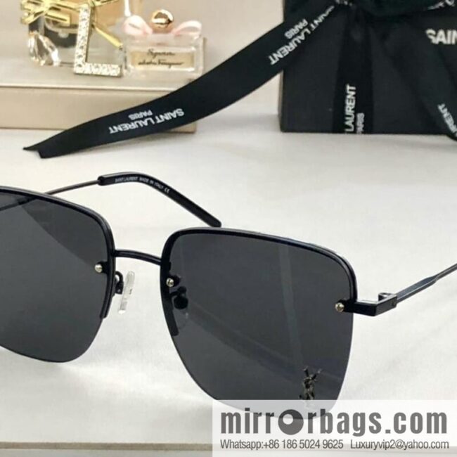 SAINT LAURENT Saint Laurent half-frame unisex sunglasses