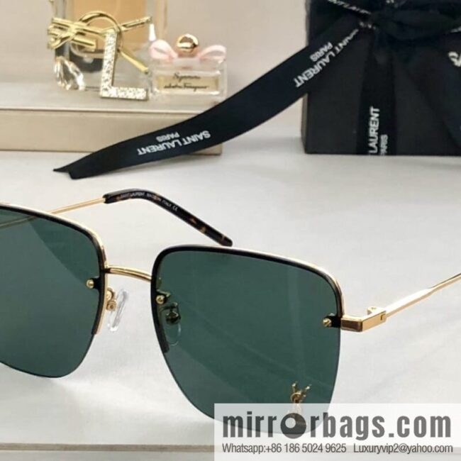 SAINT LAURENT Saint Laurent half-frame unisex sunglasses