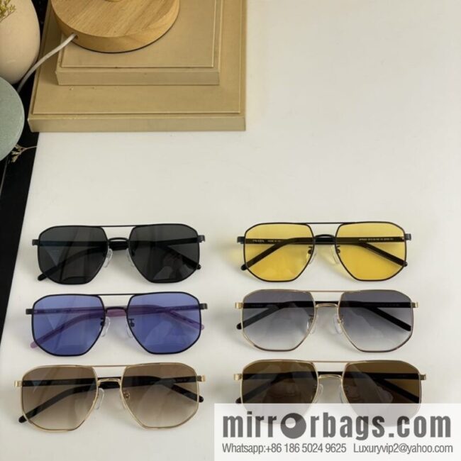 Prada Metal Frame Unisex Sunglasses