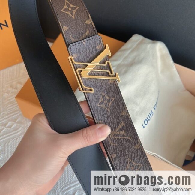 LV/Louis Vuitton, Classic Monogram Dove Double Sided Belt 4.0cm