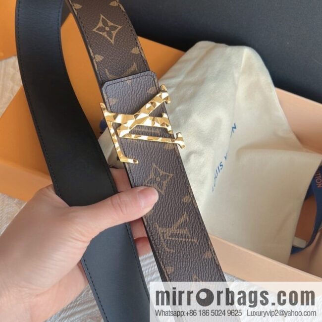 LV/Louis Vuitton, Classic Monogram Dove Double Sided Belt 4.0cm
