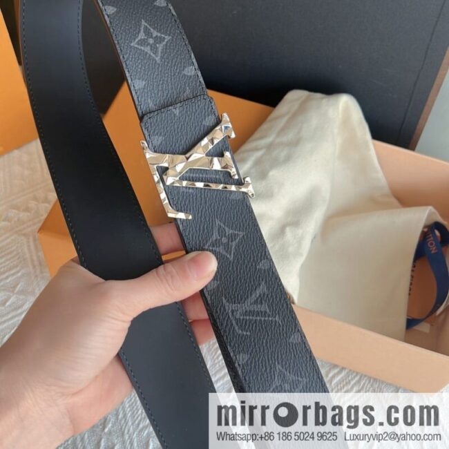 LV/Louis Vuitton, Classic Monogram Dove Double Sided Belt 4.0cm
