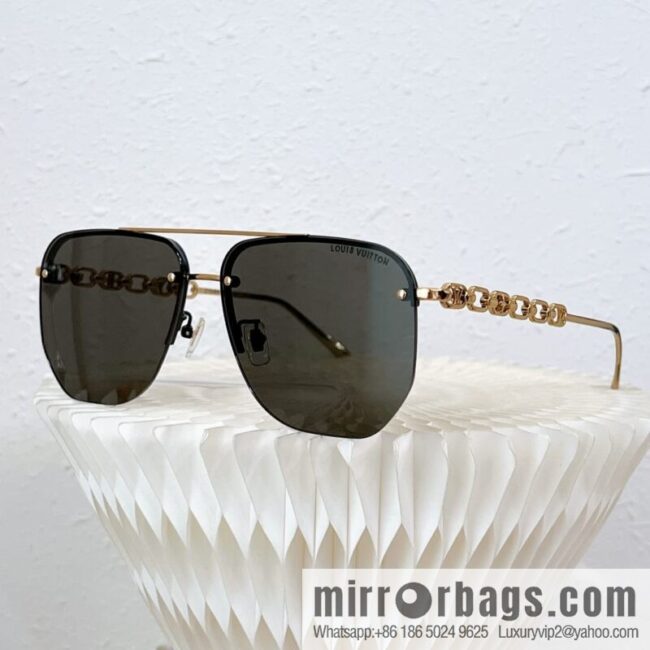 LV Louis Vuitton Half Frame Unisex Sunglasses