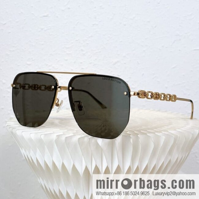 LV Louis Vuitton Half Frame Unisex Sunglasses