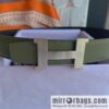 Hermes, Stainless Steel Quad Solder Joint Metal Buckle 38mm Double Sided Leather Belt