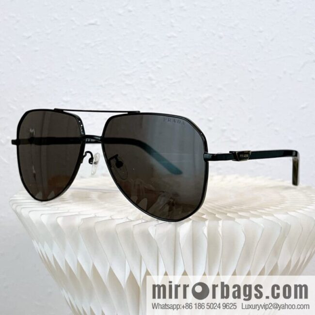 PRADA Metal Irregular Frame Men\'s Sunglasses