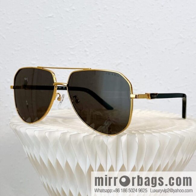 PRADA Metal Irregular Frame Men\'s Sunglasses