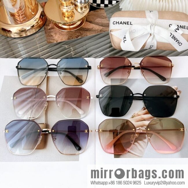 Chanel irregular frame unisex sunglasses