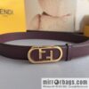 Fendi Fendi, Ladies 3.0cm Corresponds to Logo Metal Buckle Cowhide Belt