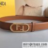 Fendi Fendi, Ladies 3.0cm Corresponds to Logo Metal Buckle Cowhide Belt