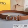 Fendi Fendi, Ladies 3.0cm Corresponds to Logo Metal Buckle Cowhide Belt