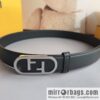 Fendi Fendi, Ladies 3.0cm Corresponds to Logo Metal Buckle Cowhide Belt