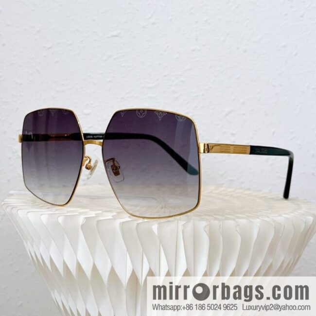 LV Louis Vuitton Metal Large Frame Unisex Sunglasses