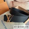 LV/Louis Vuitton, Italy imported high-quality leather hardware men\'s 4.0cm belt