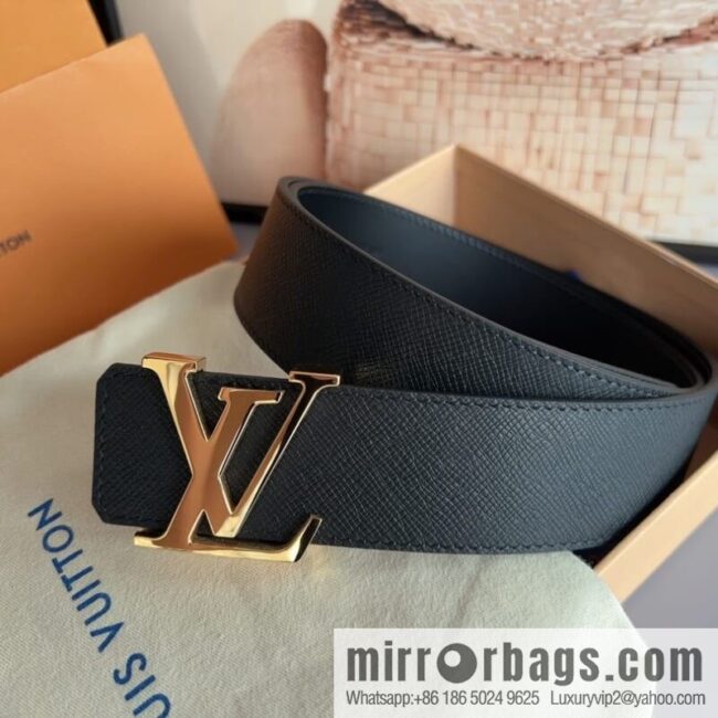 LV/Louis Vuitton, Italy imported high-quality leather hardware men\'s 4.0cm belt