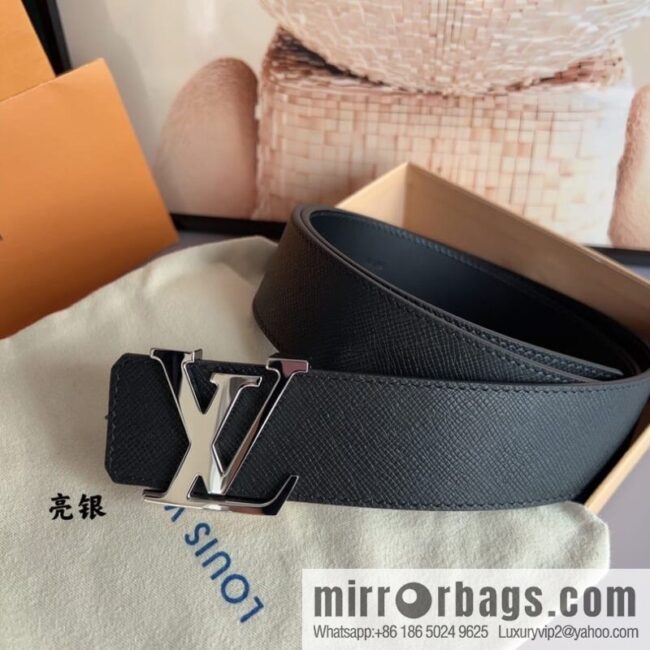 LV/Louis Vuitton, Italy imported high-quality leather hardware men\'s 4.0cm belt