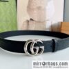 Gucci Gucci Men\'s First Layer Cowhide Embossed Metal Rotary Buckle Belt 3.5cm