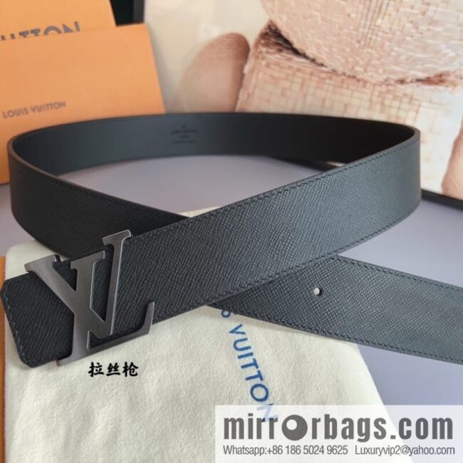 LV/Louis Vuitton, selected Italian imported high-quality leather hardware craftsmanship men\'s 4.0cm belt
