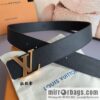 LV/Louis Vuitton, selected Italian imported high-quality leather hardware craftsmanship men\'s 4.0cm belt