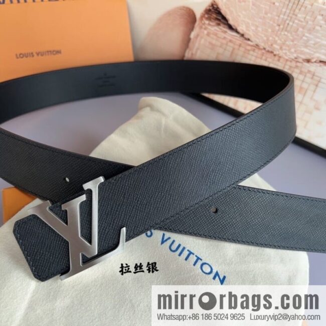 LV/Louis Vuitton, selected Italian imported high-quality leather hardware craftsmanship men\'s 4.0cm belt