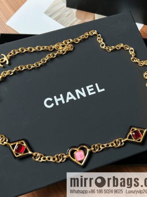 New ☑️ Chanel love peach heart diamond waist chain belt
