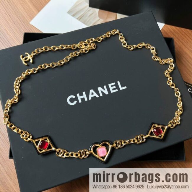 New ☑️ Chanel love peach heart diamond waist chain belt