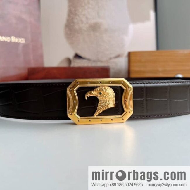 STEFANO RICCI STEFANO RICCI STEFANO RONICH Counter Steel Eagle Head Wear Metal Buckle Men\'s 3.8cm Belt