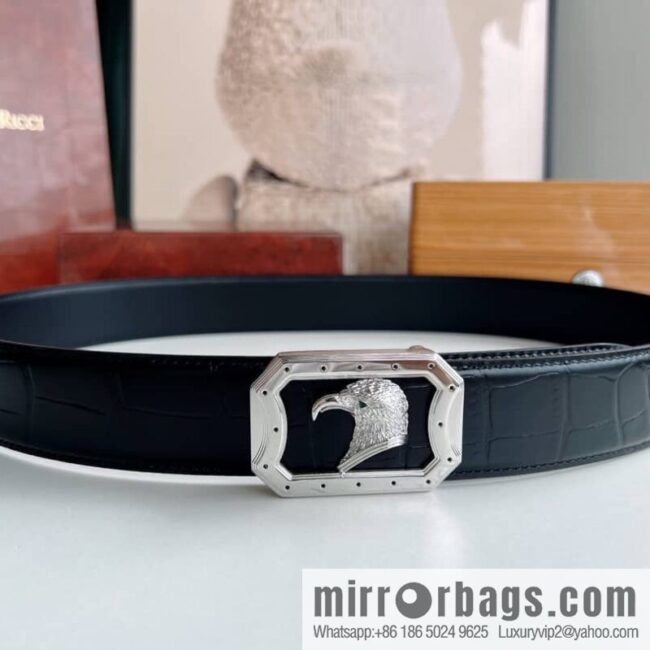 STEFANO RICCI STEFANO RICCI STEFANO RONICH Counter Steel Eagle Head Wear Metal Buckle Men\'s 3.8cm Belt