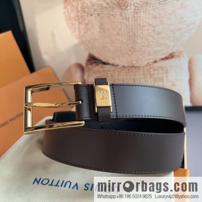 LV/Louis Vuitton, Men\'s Vendome Belt with Letter Inscription