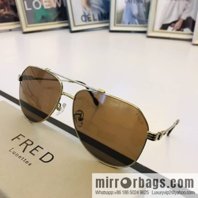 FRED flanged elliptical frame unisex sunglasses