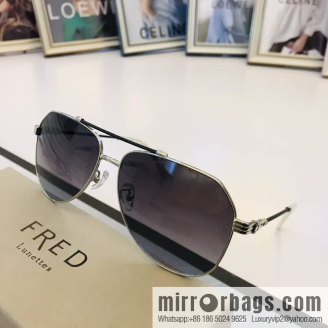FRED flanged elliptical frame unisex sunglasses
