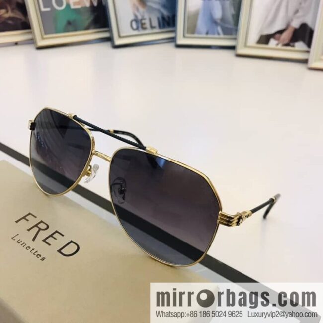 FRED flanged elliptical frame unisex sunglasses