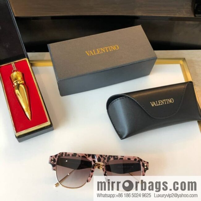 Valentino Metal Rivet Trim Ladies Sunglasses