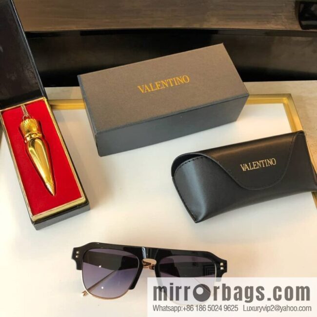 Valentino Metal Rivet Trim Ladies Sunglasses