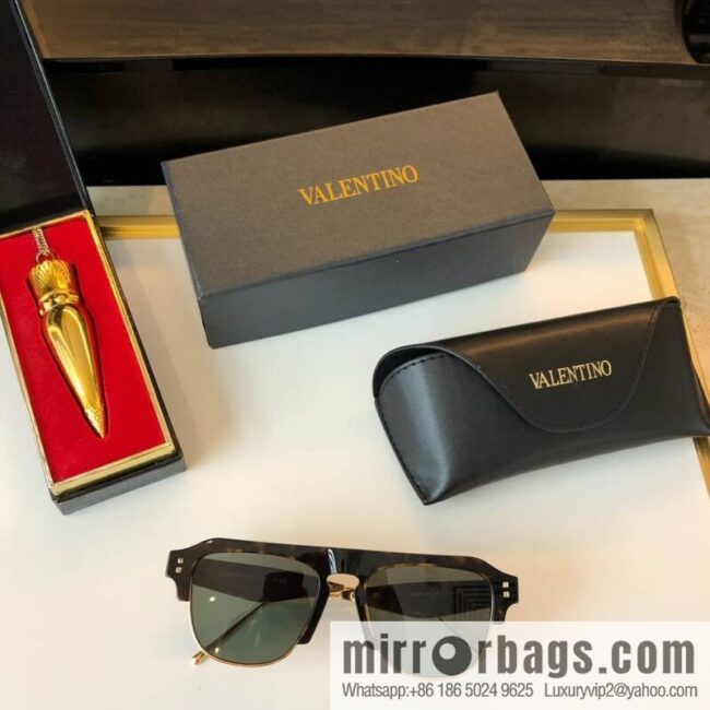 Valentino Metal Rivet Trim Ladies Sunglasses