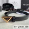 PRADA, metal buckle with iconic triangular logo women\'s 2.0cm belt