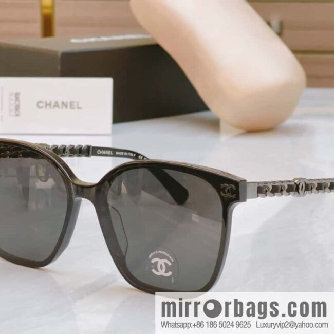 Chanel double C logo decorative women\'s sunglasses