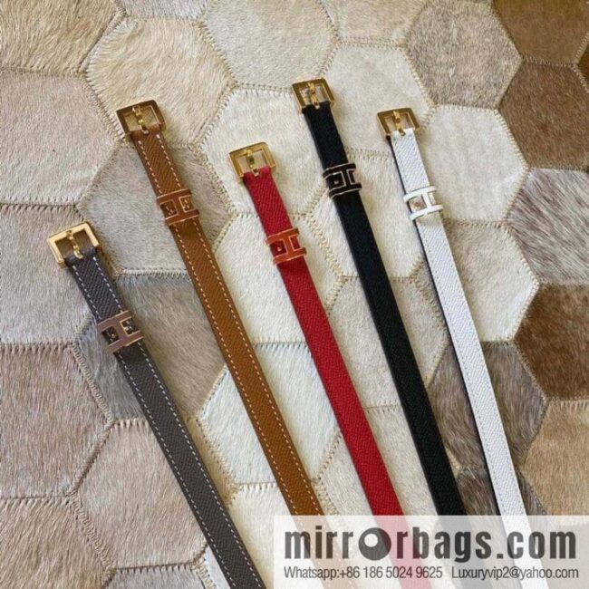 Hermes Pop H15 calfskin thin belt 15mm