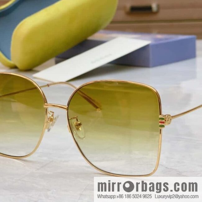 GUCCI Gucci\'s new retro gold silk simple sunglasses