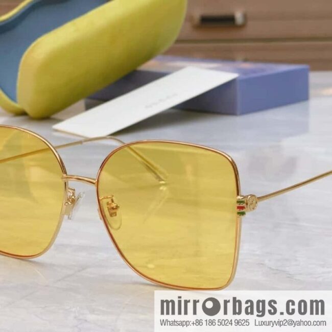 GUCCI Gucci\'s new retro gold silk simple sunglasses