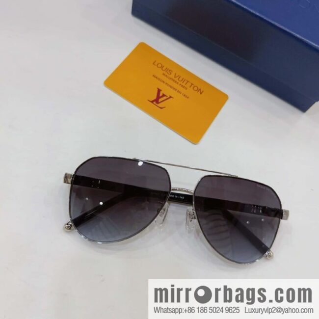 LV Louis Vuitton Men\'s Oval Frame Sunglasses Sunglasses