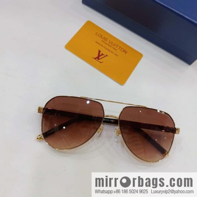 LV Louis Vuitton Men\'s Oval Frame Sunglasses Sunglasses