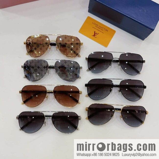 LV Louis Vuitton Men\'s Oval Frame Sunglasses Sunglasses